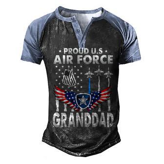 Us Air Force Proud Granddad - Proud Air Force Granddad Men Men's Henley Shirt Raglan Sleeve 3D Print T-shirt - Thegiftio UK