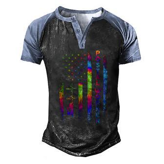 Usa Flag Postal Life Mail Carrier Postal Worker Mail Lady Men's Henley Shirt Raglan Sleeve 3D Print T-shirt - Thegiftio UK