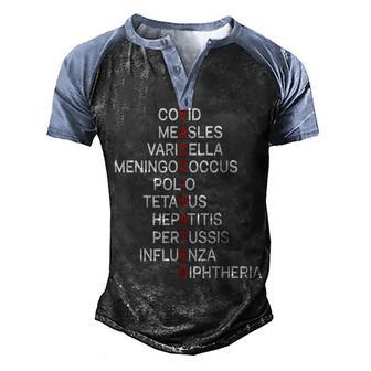 Vaccinated Covid Measles Varicella Meningococcus Polio Men's Henley Shirt Raglan Sleeve 3D Print T-shirt - Thegiftio UK