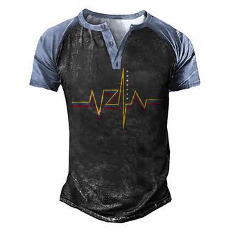 Venezuela Vzla Heart Flag Men's Henley Shirt Raglan Sleeve 3D Print T-shirt - Thegiftio UK