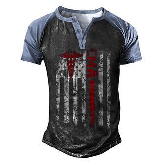 Vintage Cma Certified Medical Assistant Usa Flag Men's Henley Shirt Raglan Sleeve 3D Print T-shirt - Thegiftio UK