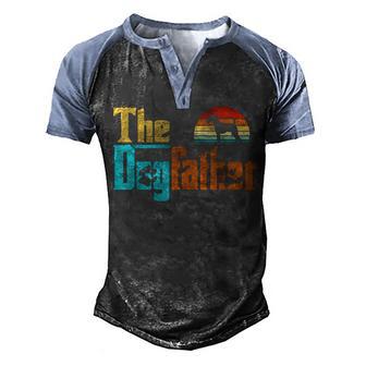 Vintage The Dogfather Irish Terrier Dog Owner Men's Henley Shirt Raglan Sleeve 3D Print T-shirt - Thegiftio UK
