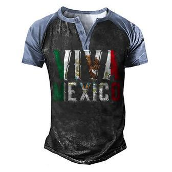 Viva Mexico Hispanic Mexican Heritage Eagle Mexico Men's Henley Shirt Raglan Sleeve 3D Print T-shirt - Thegiftio UK