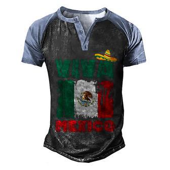 Viva Mexico Independence Day Mexican Flag Mexicano Mexicana Men's Henley Shirt Raglan Sleeve 3D Print T-shirt - Thegiftio UK