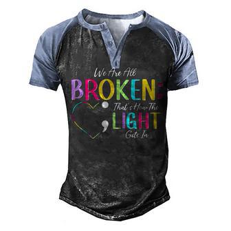 We Are All Colored Hearts Raise Awareness For Mental Health Men's Henley Shirt Raglan Sleeve 3D Print T-shirt - Thegiftio UK