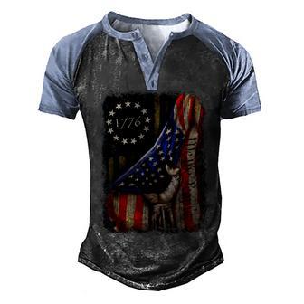 We The People American History 1776 4Th Of July Us Usa Flag Men's Henley Shirt Raglan Sleeve 3D Print T-shirt - Thegiftio UK