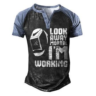 Welder Funny Saying Welding For Men V2 Men's Henley Shirt Raglan Sleeve 3D Print T-shirt - Thegiftio UK