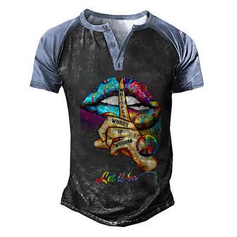 Whisper Words Of Wisdom Let Peace Let Peace Signal Let It Be Men's Henley Shirt Raglan Sleeve 3D Print T-shirt - Thegiftio UK