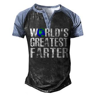 Worlds Greatest Farter Funny Happy Fathers Day Men's Henley Shirt Raglan Sleeve 3D Print T-shirt - Thegiftio UK