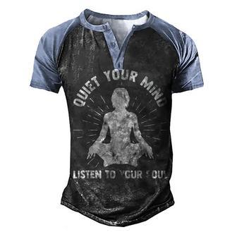 Yoga Namaste Meditation Spiritual Peace Men's Henley Shirt Raglan Sleeve 3D Print T-shirt - Thegiftio UK