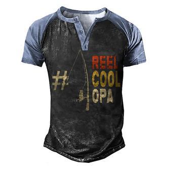 1 Fishing Reel Cool Opa Back Design Men's Henley Shirt Raglan Sleeve 3D Print T-shirt - Thegiftio UK