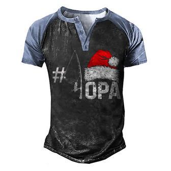 1 Opa Fishing Santa Christmas Gift Men's Henley Shirt Raglan Sleeve 3D Print T-shirt - Thegiftio UK