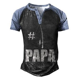 1 Papa Fishing Gift Men's Henley Shirt Raglan Sleeve 3D Print T-shirt - Thegiftio UK