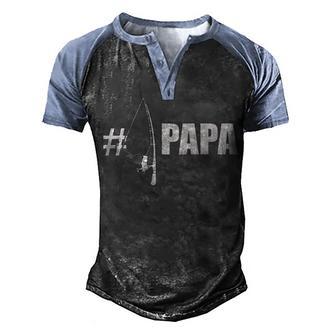1 Papa Fishing V2 Men's Henley Shirt Raglan Sleeve 3D Print T-shirt - Thegiftio UK
