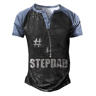 1 Stepdad Fishing Gift Graphic Design Printed Casual Daily Basic Men's Henley Shirt Raglan Sleeve 3D Print T-shirt - Thegiftio UK