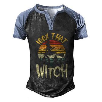 100 Percent That Witch Halloween Witch Squad Witchcraft Graphic Design Printed Casual Daily Basic Men's Henley Shirt Raglan Sleeve 3D Print T-shirt - Thegiftio UK