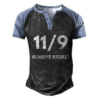 119 Always Regret We Will Never Forget Patriot Day Graphic Design Printed Casual Daily Basic Men's Henley Shirt Raglan Sleeve 3D Print T-shirt - Thegiftio UK