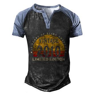 12 Year Old Gifts Retro Vintage 2010 Limited Edition 12Th Birthday Graphic Design Printed Casual Daily Basic Men's Henley Shirt Raglan Sleeve 3D Print T-shirt - Thegiftio UK