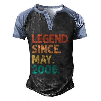 16Th Birthday Legend Since May 2006 16 Years Old Vintage Gift Graphic Design Printed Casual Daily Basic Men's Henley Shirt Raglan Sleeve 3D Print T-shirt - Thegiftio UK
