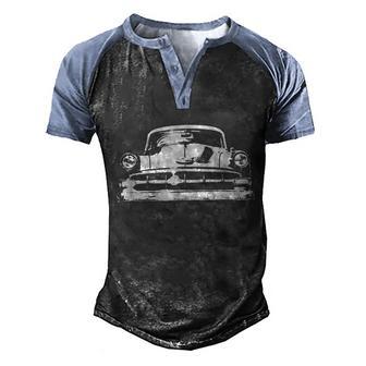 1954 Classic Car Silhouette Graphic Design Printed Casual Daily Basic Men's Henley Shirt Raglan Sleeve 3D Print T-shirt - Thegiftio UK