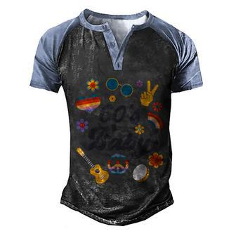 1960S Vintage Sixties Costume Party 60S Hippie Theme Party Men's Henley Shirt Raglan Sleeve 3D Print T-shirt - Thegiftio UK