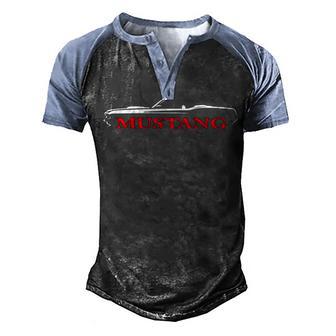 1969 Mustang Convertible Men's Henley Shirt Raglan Sleeve 3D Print T-shirt - Thegiftio UK