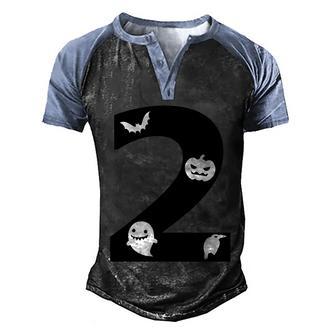 2 Name Charater Dracula Pumpkin Ghost Boo Raven Graphic Design Printed Casual Daily Basic Men's Henley Shirt Raglan Sleeve 3D Print T-shirt - Thegiftio UK