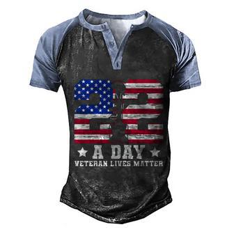 22 A Day Veteran Live Matter American Flag Graphic Design Printed Casual Daily Basic Men's Henley Shirt Raglan Sleeve 3D Print T-shirt - Thegiftio UK