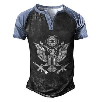 2Nd Amendment Eagle Graphic Design Printed Casual Daily Basic Men's Henley Shirt Raglan Sleeve 3D Print T-shirt - Thegiftio UK