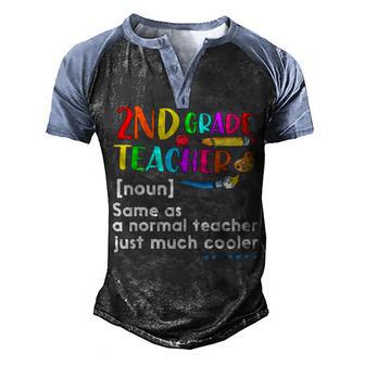 2Nd Grade Teacher Noun Definition Back To School Men's Henley Shirt Raglan Sleeve 3D Print T-shirt - Thegiftio UK