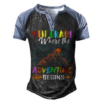 4Th Grade Adventures T Men's Henley Shirt Raglan Sleeve 3D Print T-shirt - Thegiftio UK