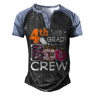 4Th Grade Boo Crew Fourth Grade Teacher Students Halloween Men's Henley Shirt Raglan Sleeve 3D Print T-shirt - Thegiftio UK