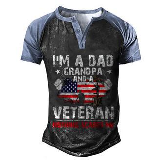 4Th Of July Im A Dad Grandpa And A Veteran Graphic Design Printed Casual Daily Basic Men's Henley Shirt Raglan Sleeve 3D Print T-shirt - Thegiftio UK