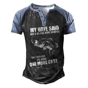 5 Minutes - One More Cast Men's Henley Shirt Raglan Sleeve 3D Print T-shirt - Seseable