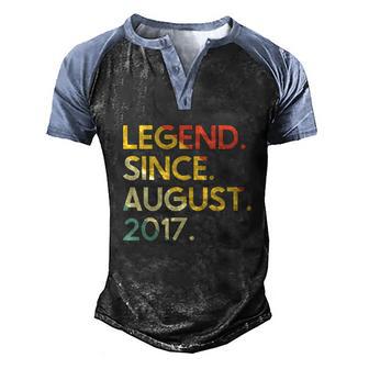 5 Years Old Vintage Legend Since August 2017 5Th Birthday Graphic Design Printed Casual Daily Basic Men's Henley Shirt Raglan Sleeve 3D Print T-shirt - Thegiftio UK