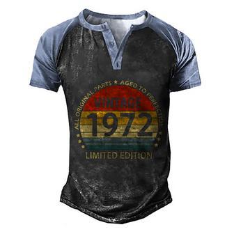 50 Year Old Gifts Vintage 1972 Limited Edition 50Th Birthday Gift Graphic Design Printed Casual Daily Basic V2 Men's Henley Shirt Raglan Sleeve 3D Print T-shirt - Thegiftio UK