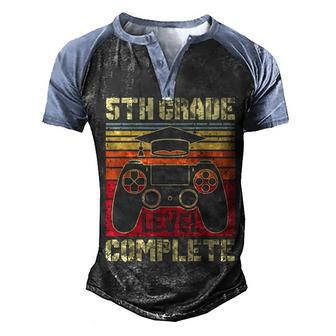 5Th Grade Level Complete Gamer Class Of 2022 Graduation Graphic Design Printed Casual Daily Basic Men's Henley Shirt Raglan Sleeve 3D Print T-shirt - Thegiftio UK