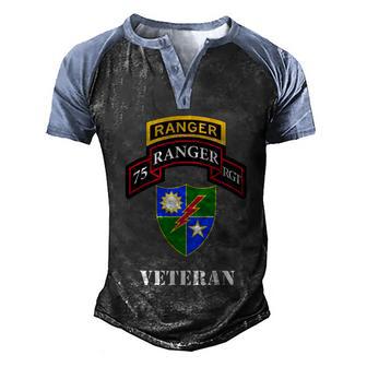 75Th Army Ranger Gift Veteran White Gift Men's Henley Shirt Raglan Sleeve 3D Print T-shirt - Thegiftio UK