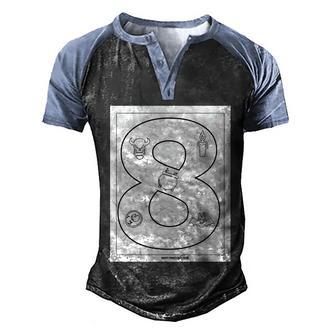 8 Birthday Party Skull With Horns Halloween Quote Graphic Design Printed Casual Daily Basic Men's Henley Shirt Raglan Sleeve 3D Print T-shirt - Thegiftio UK