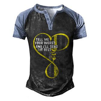 911 Dispatcher Tell Me Your Worst I Send The Best Usa Flag Graphic Design Printed Casual Daily Basic Men's Henley Shirt Raglan Sleeve 3D Print T-shirt - Thegiftio UK