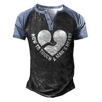 A Mans Heart Men's Henley Shirt Raglan Sleeve 3D Print T-shirt - Seseable