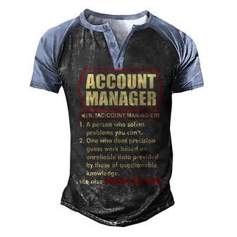 Account Manager Dictionary Definition Term Graphic Design Printed Casual Daily Basic Men's Henley Shirt Raglan Sleeve 3D Print T-shirt - Thegiftio UK