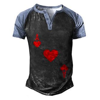 Ace Of Hearts Costume Tshirt Halloween Deck Of Cards Graphic Design Printed Casual Daily Basic Men's Henley Shirt Raglan Sleeve 3D Print T-shirt - Thegiftio UK
