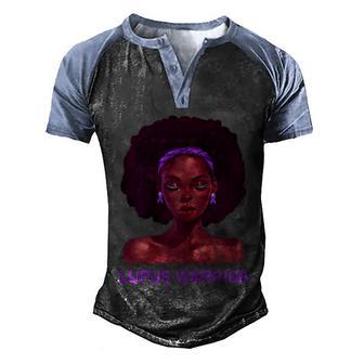 Afro African American Black Woman Lupus Warrior Men's Henley Shirt Raglan Sleeve 3D Print T-shirt - Thegiftio UK