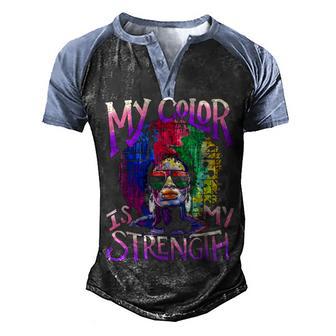 Afro African American Women Black Pride Melanin Queen Men's Henley Shirt Raglan Sleeve 3D Print T-shirt - Thegiftio UK
