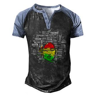 Afro Girl African Quote Graphic Black History Month Men's Henley Shirt Raglan Sleeve 3D Print T-shirt - Thegiftio UK