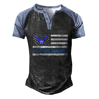 Air Force Grandma With American Flag Veteran Day Graphic Design Printed Casual Daily Basic Men's Henley Shirt Raglan Sleeve 3D Print T-shirt - Thegiftio UK