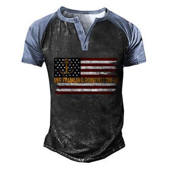 Aircraft Carrier Uss Franklin D Roosevelt Cvagift42 Veteran Gift Men's Henley Shirt Raglan Sleeve 3D Print T-shirt - Thegiftio UK