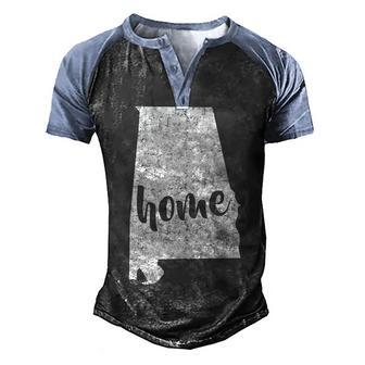 Alabama Home State Graphic Design Printed Casual Daily Basic Men's Henley Shirt Raglan Sleeve 3D Print T-shirt - Thegiftio UK