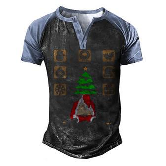 All Christmas Icons Men's Henley Shirt Raglan Sleeve 3D Print T-shirt - Thegiftio UK